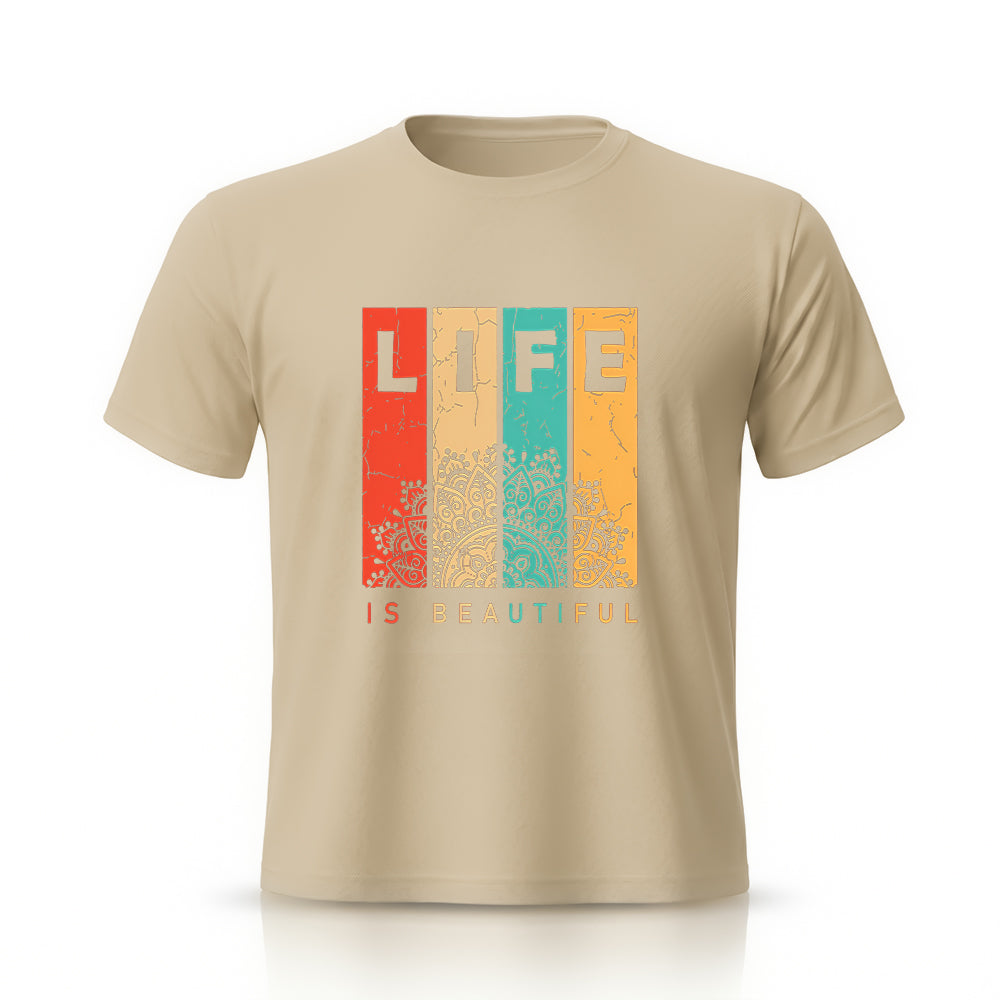 Life Printed Half Sleeve T-Shirt by Rihab