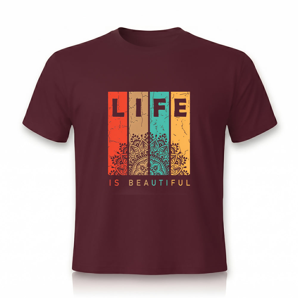 Life Printed Half Sleeve T-Shirt by Rihab