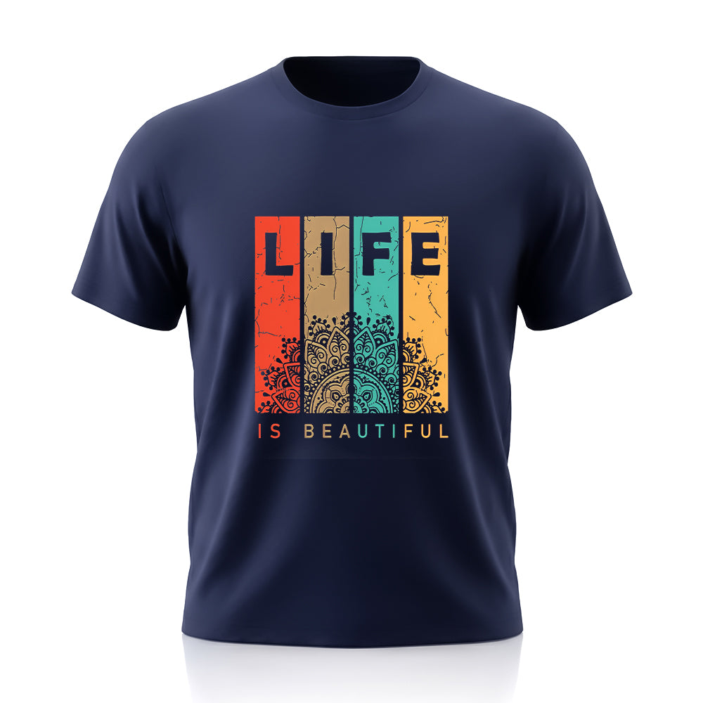 Life Printed Half Sleeve T-Shirt by Rihab