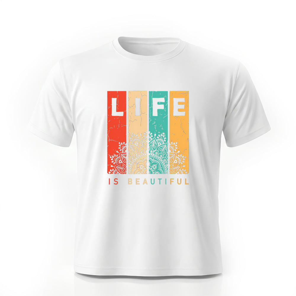 Life Printed Half Sleeve T-Shirt by Rihab