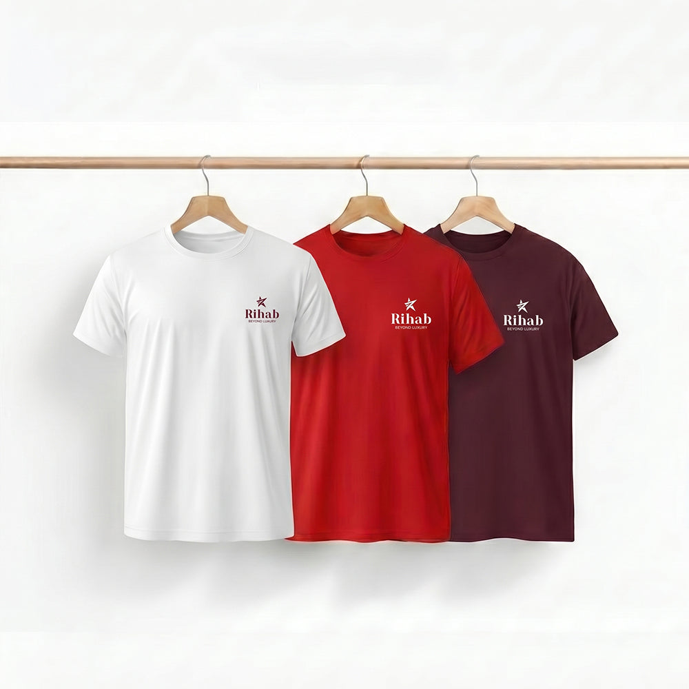 Pack of 3 Signature Logo Tee Bundle by Rihab