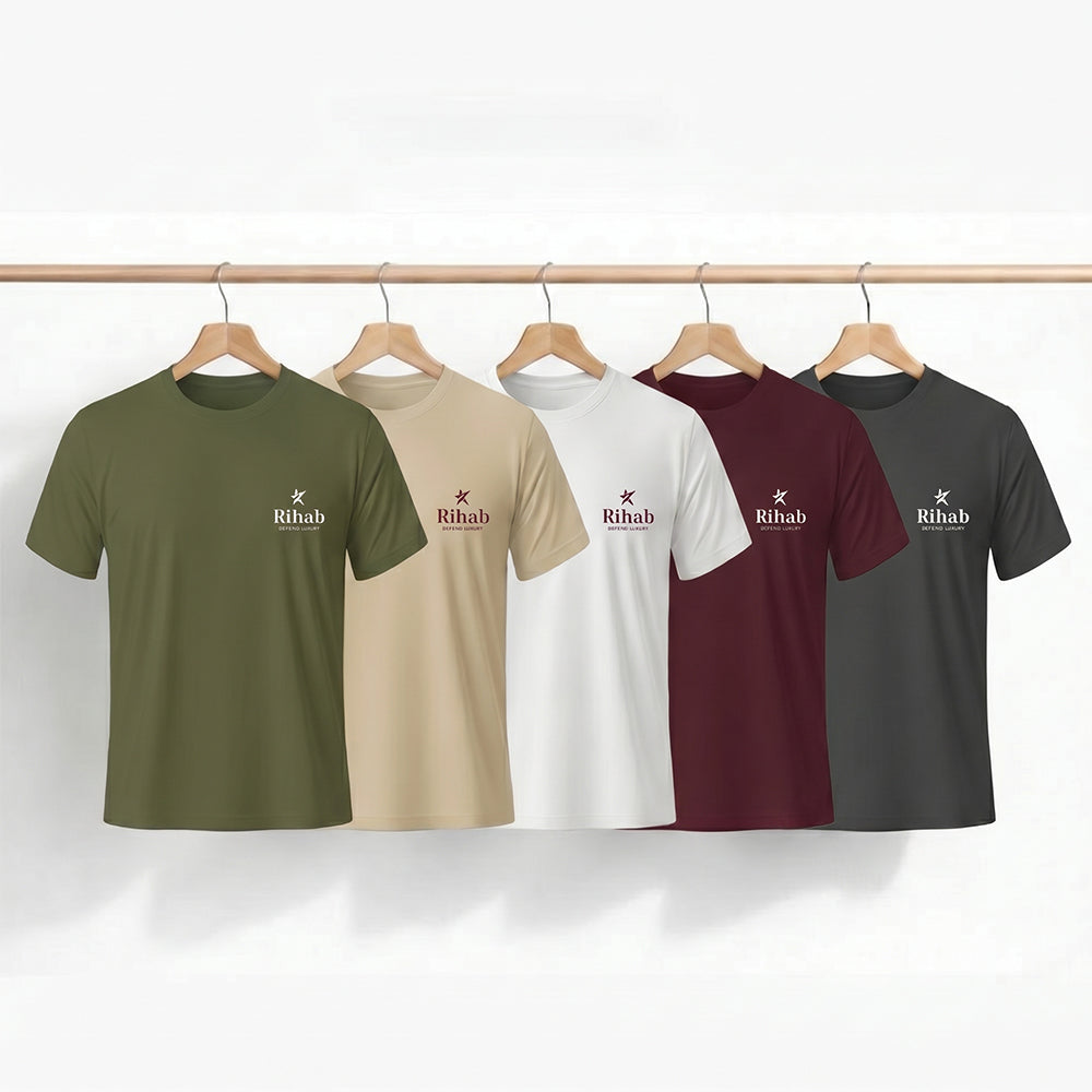 Pack of 5 SIgnature Logo Tee Bundle by Rihab